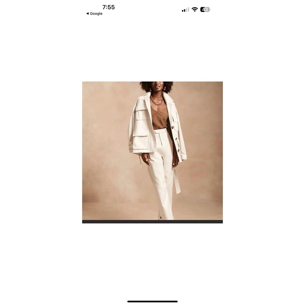 Banana Republic X‎ Harbison Womens Pants Cream Safari Suit Slacks Size 6